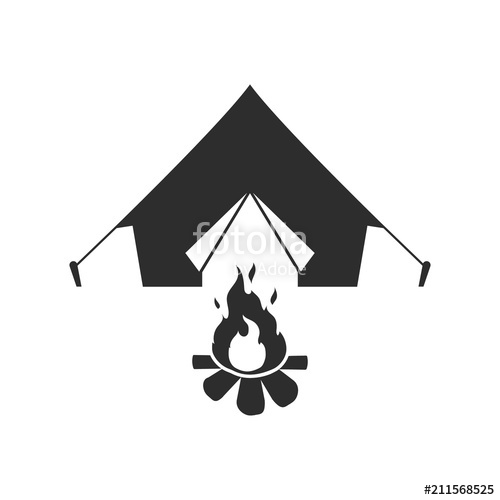 500x500 Tent And Campfire Vector Stock Image And Royalty Free Vector