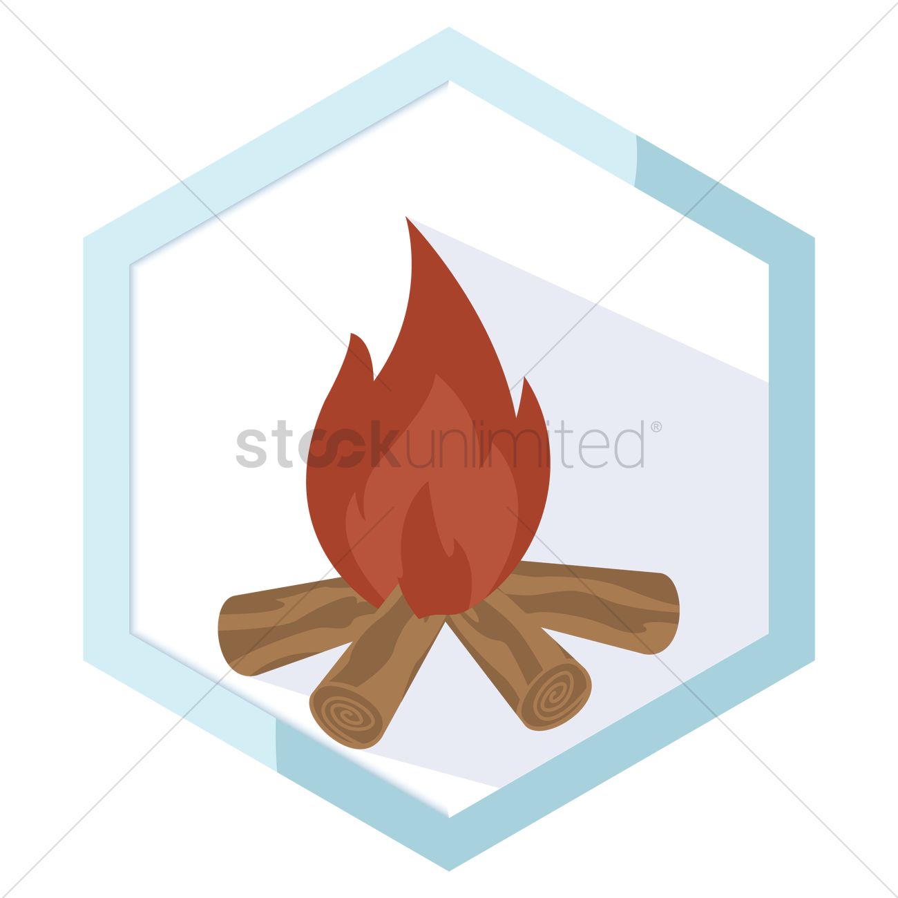 1300x1300 Campfire Vector Image