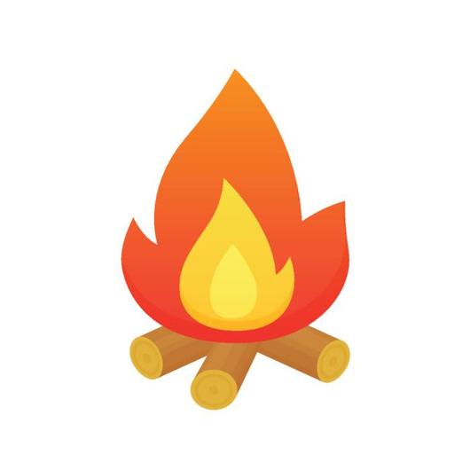 530x530 Campfire Vector Wall Decal