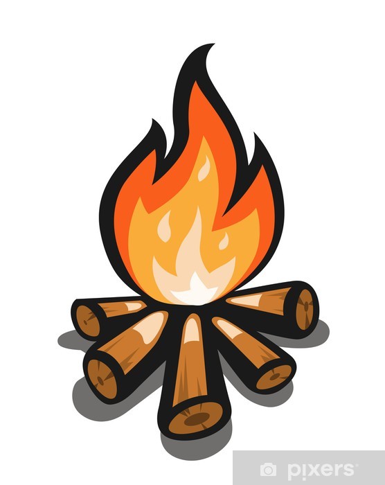 556x700 Campfire Vector Illustration Isolated On White Background Wall