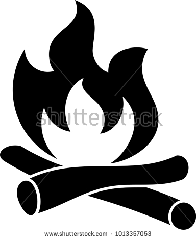 384x470 Campfire Silhouette Vector Art