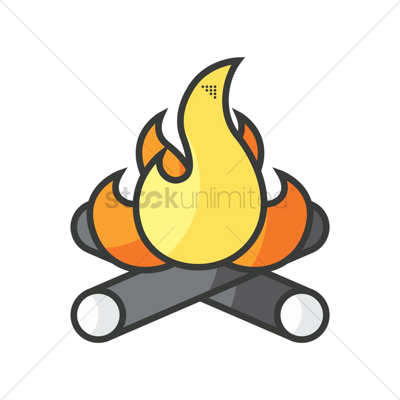 1300x1300 Campfire Vector Image