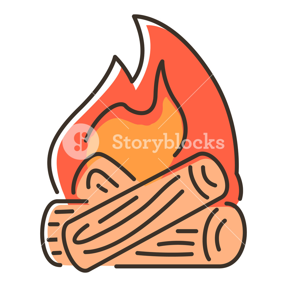1000x1000 Campfire Icon Flat Illustration Of Campfire Vector Icon For Web