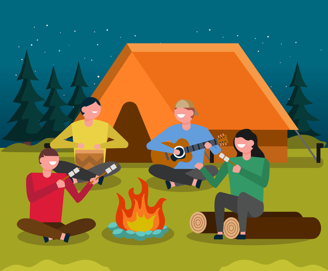 1136x936 Fun Campfire Vector Vector Art Graphics