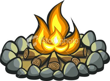 380x282 A Traditional Circle Of Stone Campfire With Stones, Logs