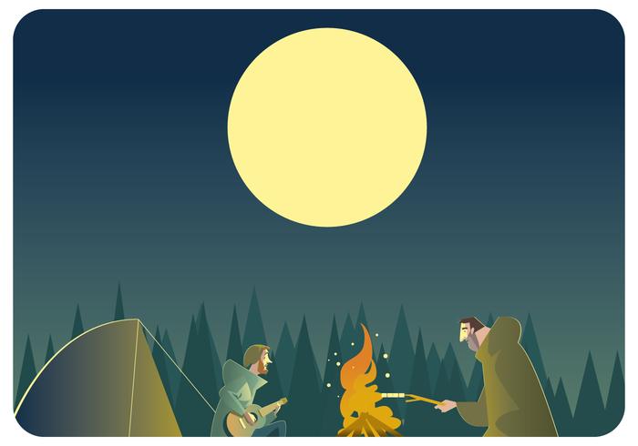 700x490 Music Around Campfire Vector