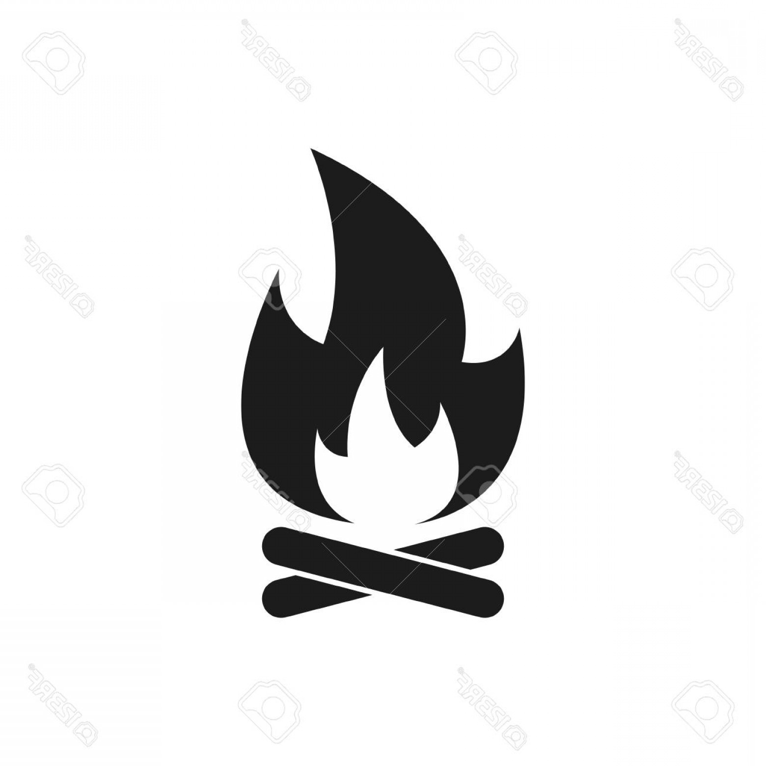 1560x1560 Photostock Vector Campfire With Firewood Vector Simple Fire Icon