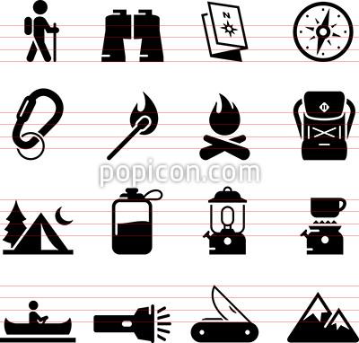 400x382 Camping Icons