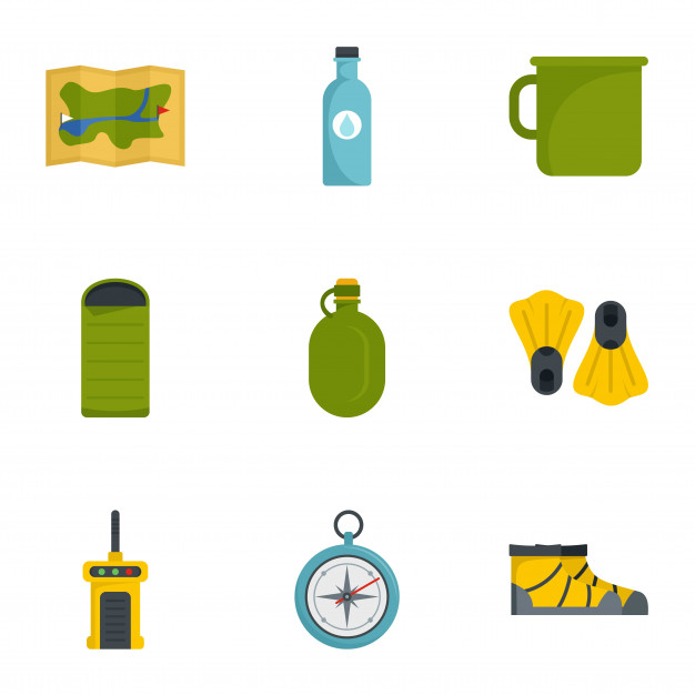 626x626 Camping Icon Set Flat Set Of Camping Vector Icons Vector