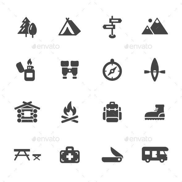 590x590 Sn Room Camping Icons, Vector Icons, Icon Set