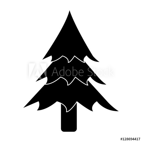 500x500 Pictogram Pine Tree Forest Camping Icon Vector Illustration