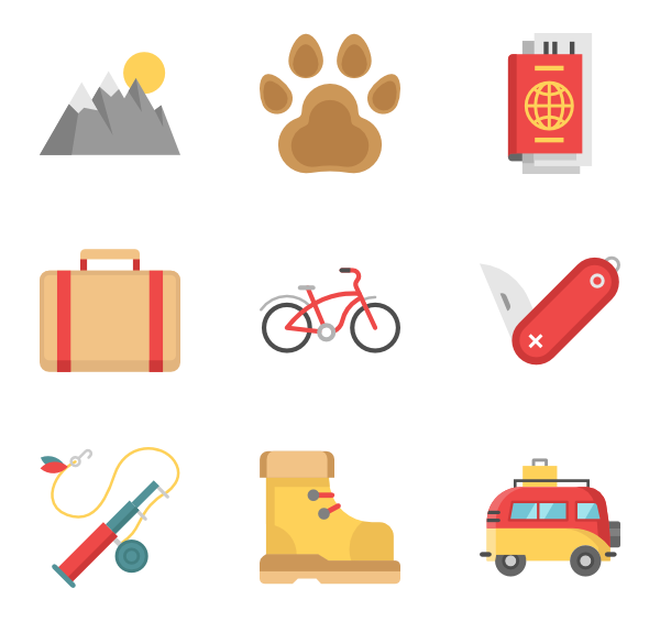 600x564 Camping Icons