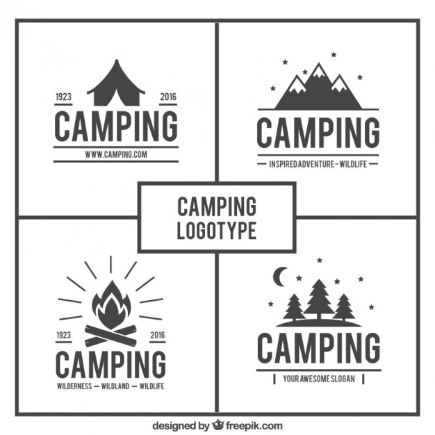 626x626 Hand Drawn Camping Logos Pack Vector Free Download