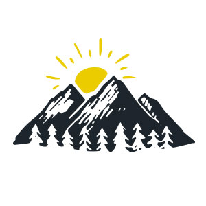 300x300 Sun Mountain Forest Camping Logo Vector Buy The Logo