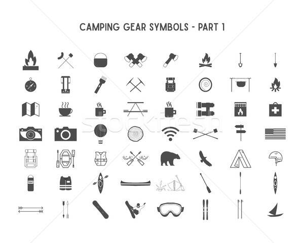 Set Of Vector Silhouette Icons And Shapes With Different Outdoor 600x480 Set Of Vector Silhouette Icons And Shapes With Different Outdoor