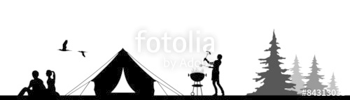 Silhouette Camping Stock Image And Royalty Free Vector 500x143 Silhouette Camping Stock Image And Royalty Free Vector