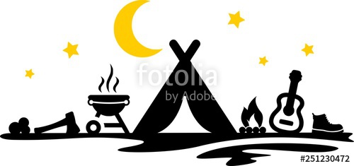 Camping Night Silhouette Stock Image And Royalty Free Vector 500x235 Camping Night Silhouette Stock Image And Royalty Free Vector