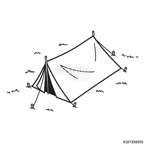 500x500 Camping Tent Vector Logo Icon Picnic Illustration Cartoon Stock