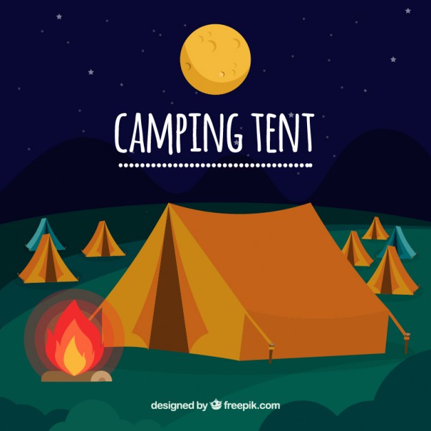 626x626 Camping Tent With A Campfire Background Vector Free Download