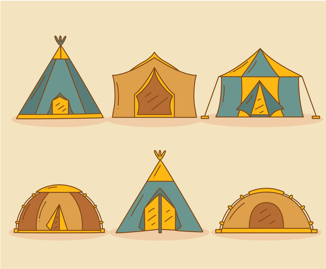 1136x936 Camping Tent Dome Collection Vector Vector Art Graphics