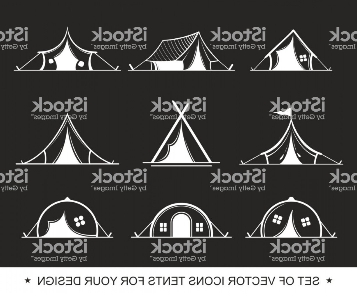 1228x1008 Painted Graphic Tent For Travel And Recreation In A Camping Vector