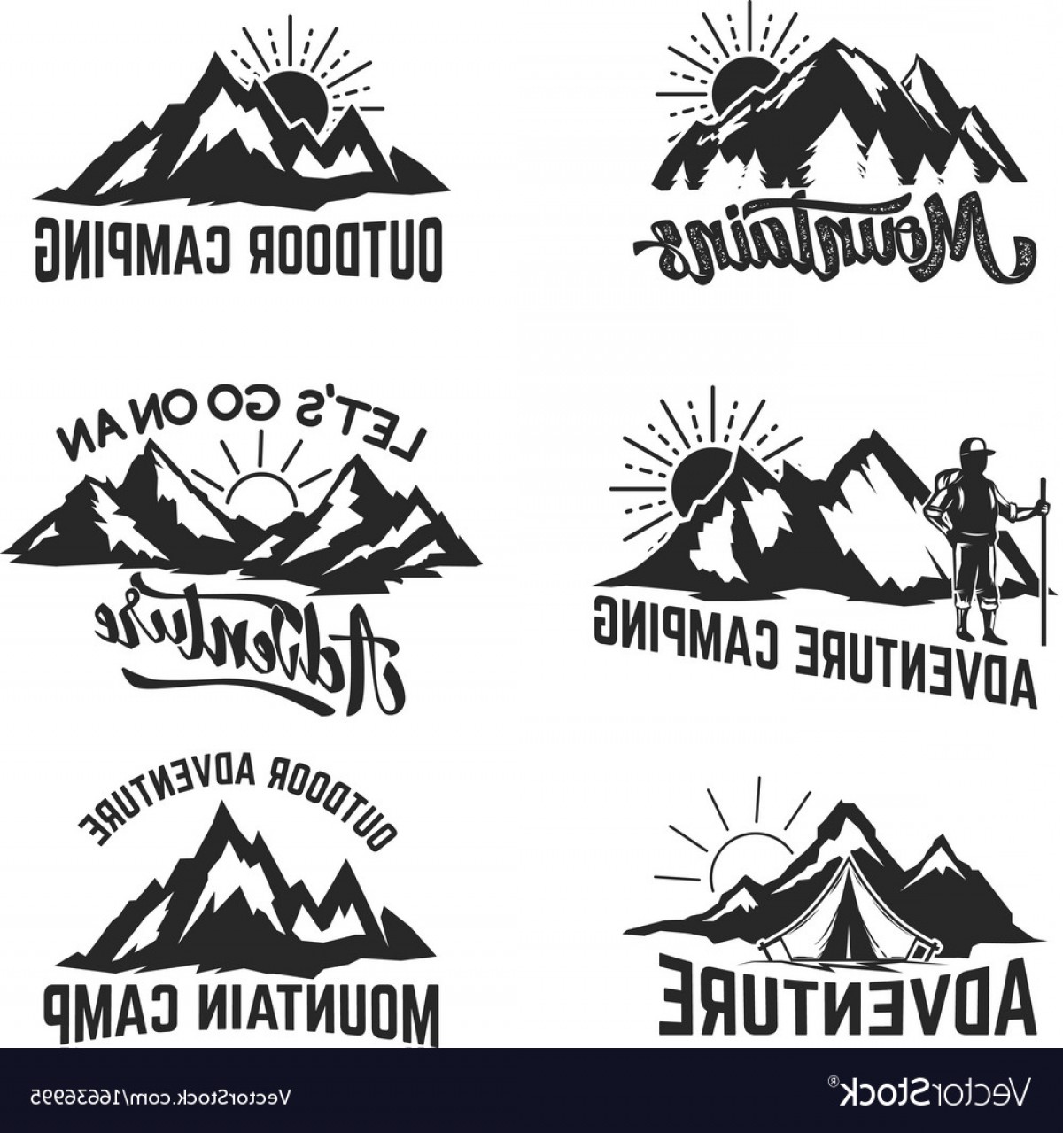 1200x1279 Set Of Mountains Adventure Outdoor Camping Vector Wallkeeper