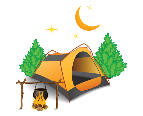 500x405 Set Of Camping Design Elements Vector Free Download