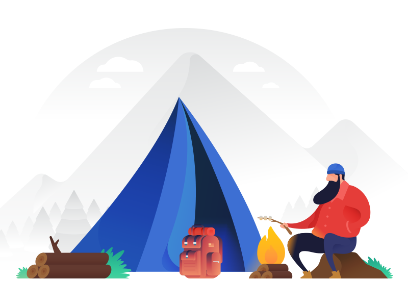 800x600 Camping Vector Illustration