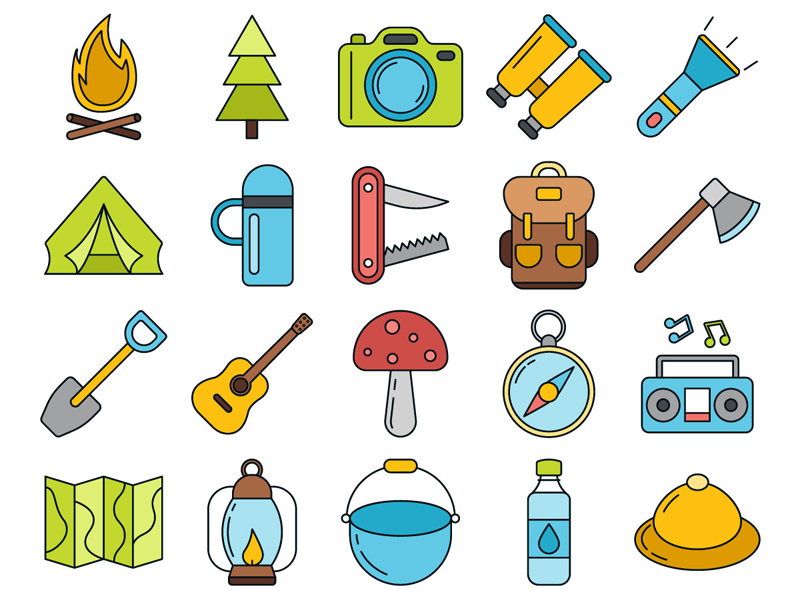 800x600 Camping Vector Freebie Icon Set Freebie Free Vector Graphics