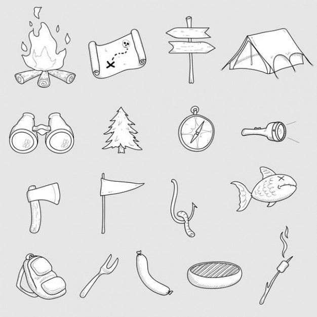 626x626 Camping Vector Set