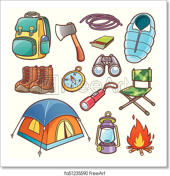 561x581 Free Art Print Of Camping Vector Illustration Of Cartoon Camping