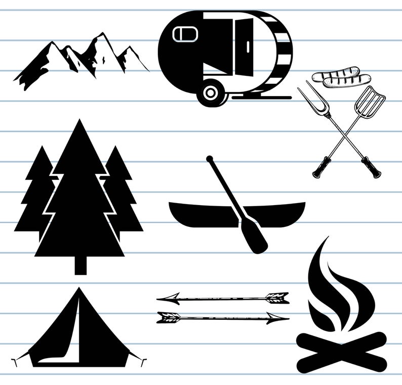 794x762 Camping Camping Clip Art Camping Vector Etsy
