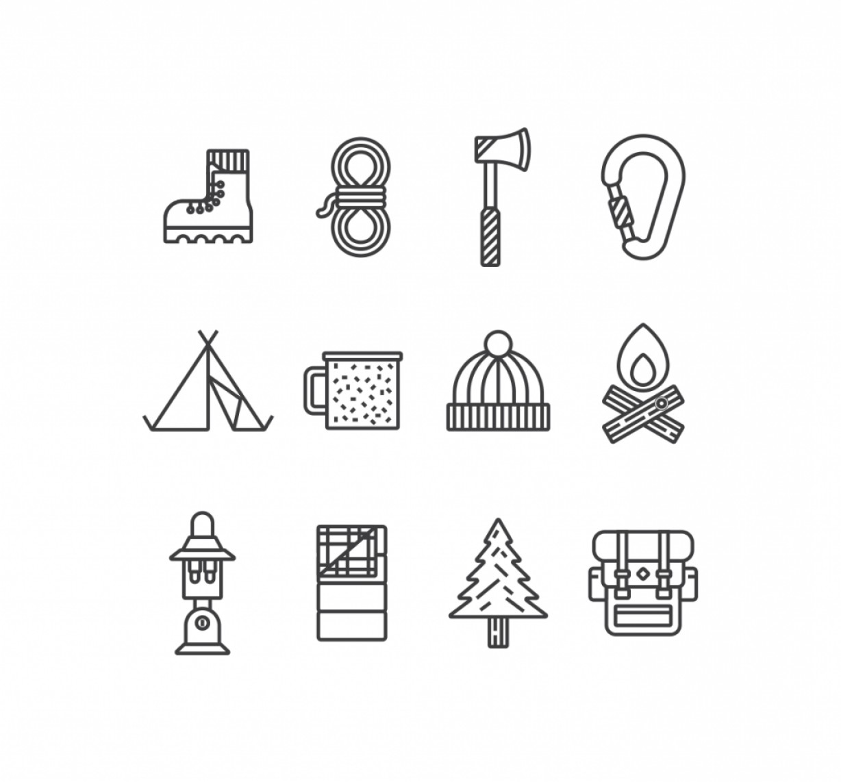1228x1142 Free Camping Vector Icon Sets Hoodamathrun