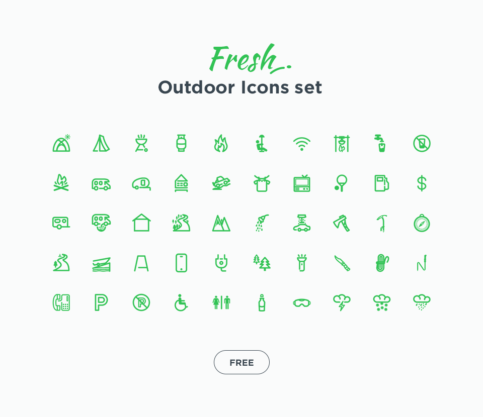 960x830 Free Camping Vector Icon Sets