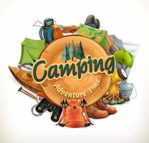 500x480 Retro Camping Labels Vectors Free Download