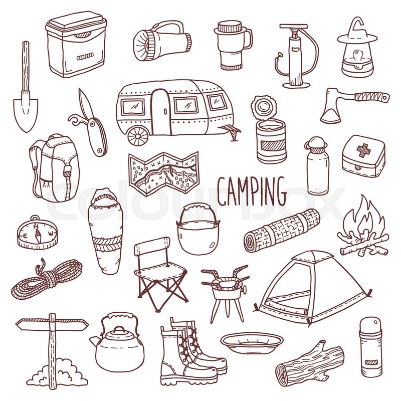 800x800 Camping Vector Icon And Symbols Set Stock Vector Colourbox