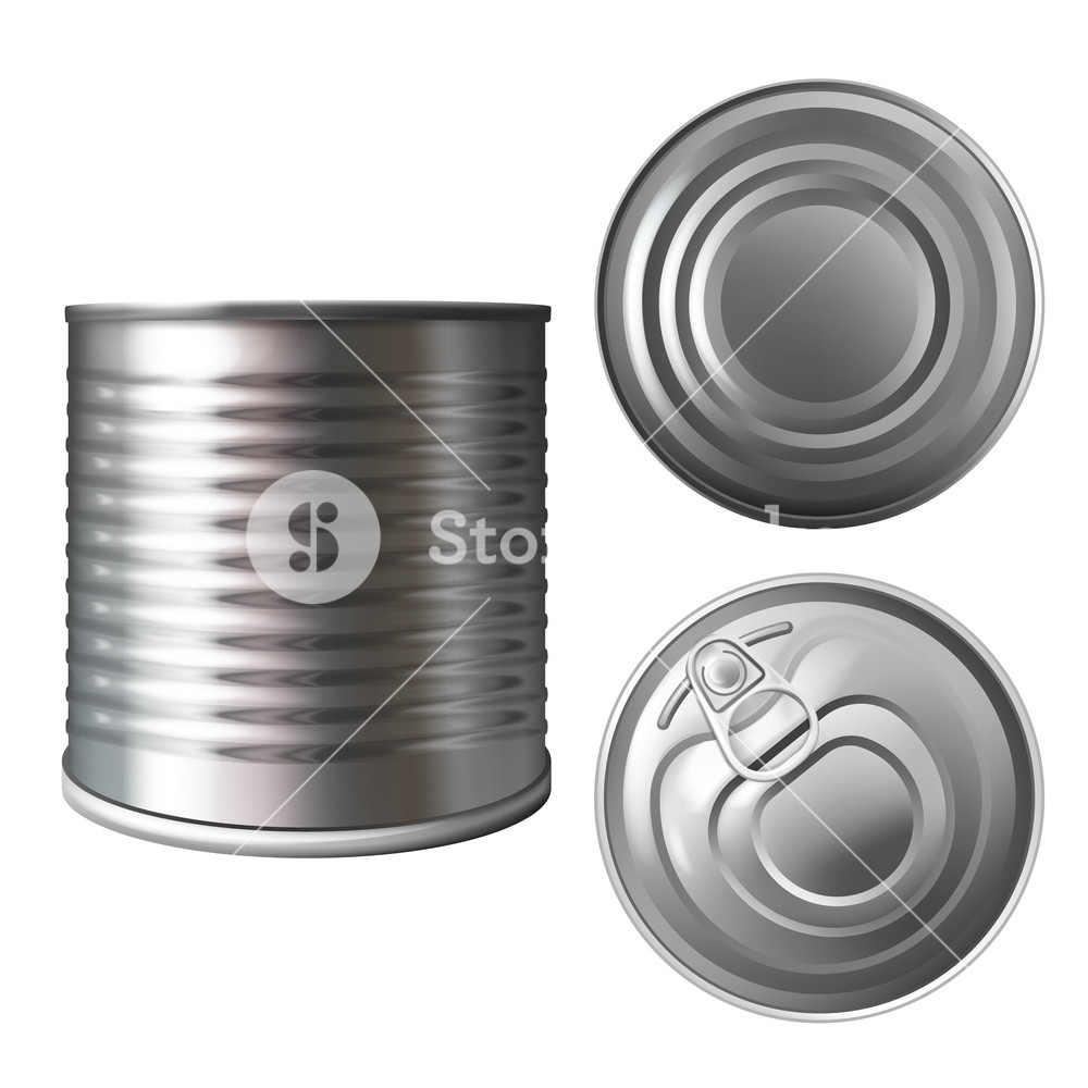1000x1000 Metal Can Or Tin Vector Illustration Of Realistic Container