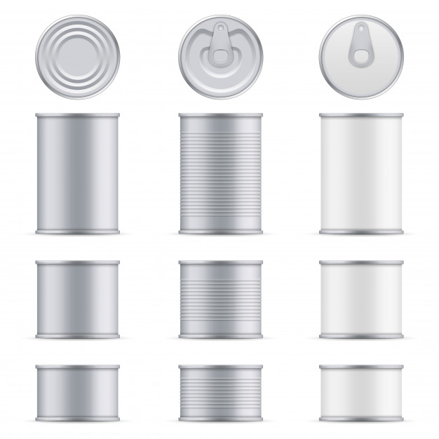 626x626 Metal Tin Can Of Tuna Top And Front View Vector Premium Download