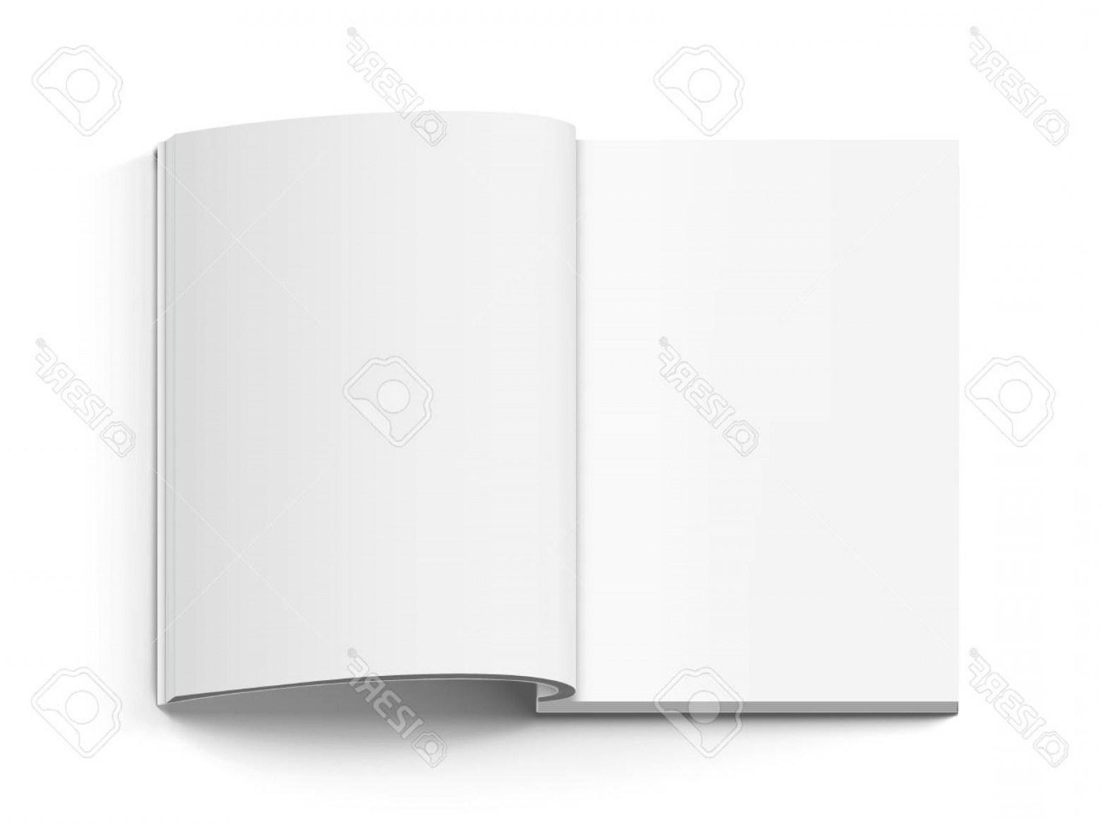 1560x1168 Photostock Vector Blank Thick Open Book D Illustration Can Be Used