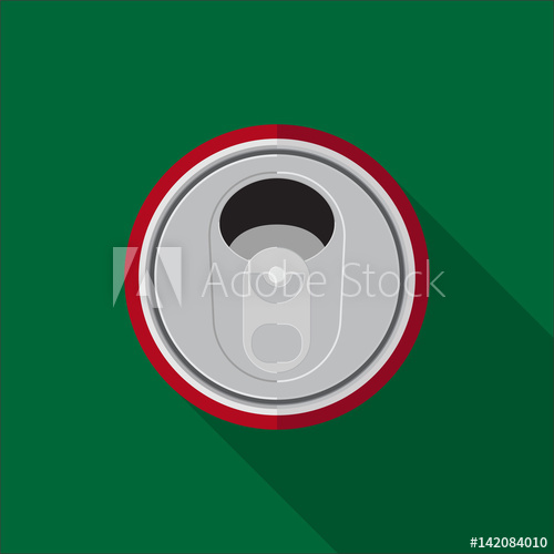 500x500 Soft Drink Can, Top View Vector Flat Design