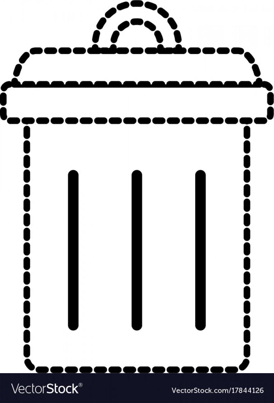 880x1296 Top Dotted Shape Trash Can Symbol Icon Vector Design