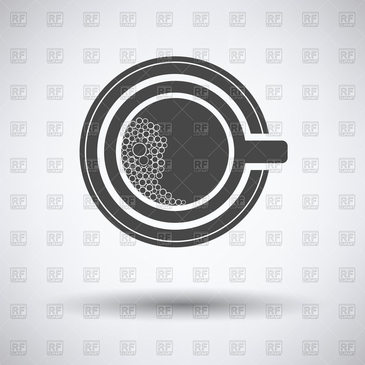 1200x1200 Top View Of Coffee Cup With Foam Bubbles Icon On Gray Background
