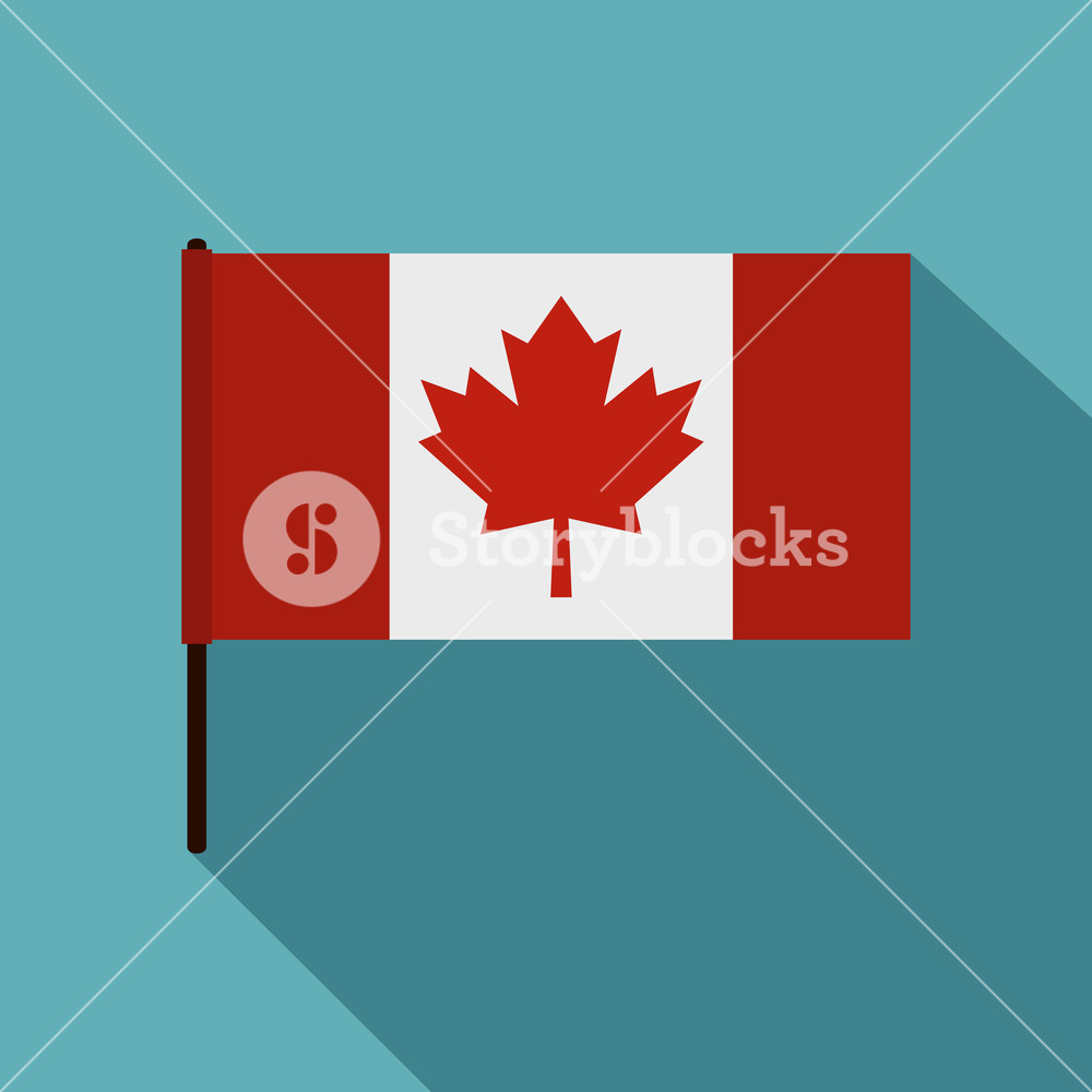 1000x1000 Canadian Flag Icon Flat Illustration Of Canadian Flag Vector Icon