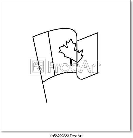 561x581 Free Art Print Of Canada Flag Icon, Outline Style Canada Flag