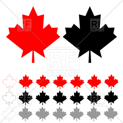 400x400 Red, Black And Grey Maple Leaf Vector Image Of Plants And Animals
