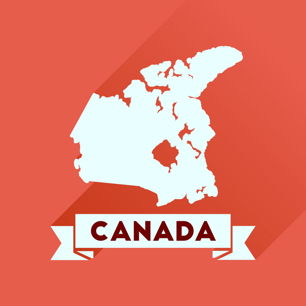 1000x1000 Flat Icon With Long Shadow Canada Map Vector Free