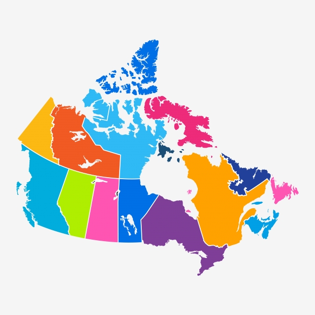640x640 Canada Colorful Vector Map Illustration, Canada, Map, Colorful Png