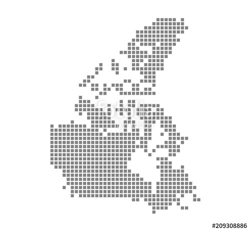 500x461 Pixel Map Of Canada Vector Dotted Map Of Canada Isolated On White