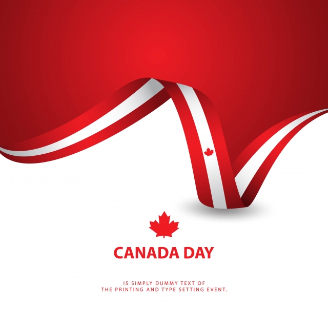 640x640 Canada Day Vector Template Design Illustration, Canada, Happy, Red