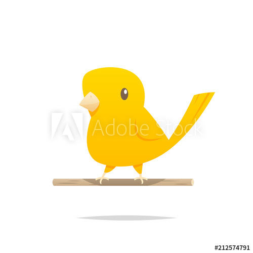 500x500 Cartoon Canary Bird Vector Isolated